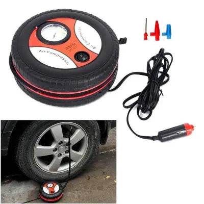 Portable Air Compressor Pump – Mini Tire Inflator with Digital Pressure Gauge & LED Light - The Gadgez