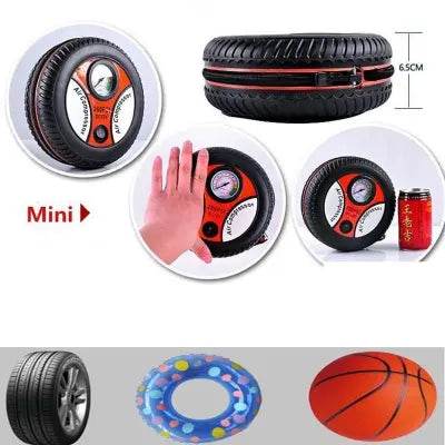 Portable Air Compressor Pump – Mini Tire Inflator with Digital Pressure Gauge & LED Light - The Gadgez
