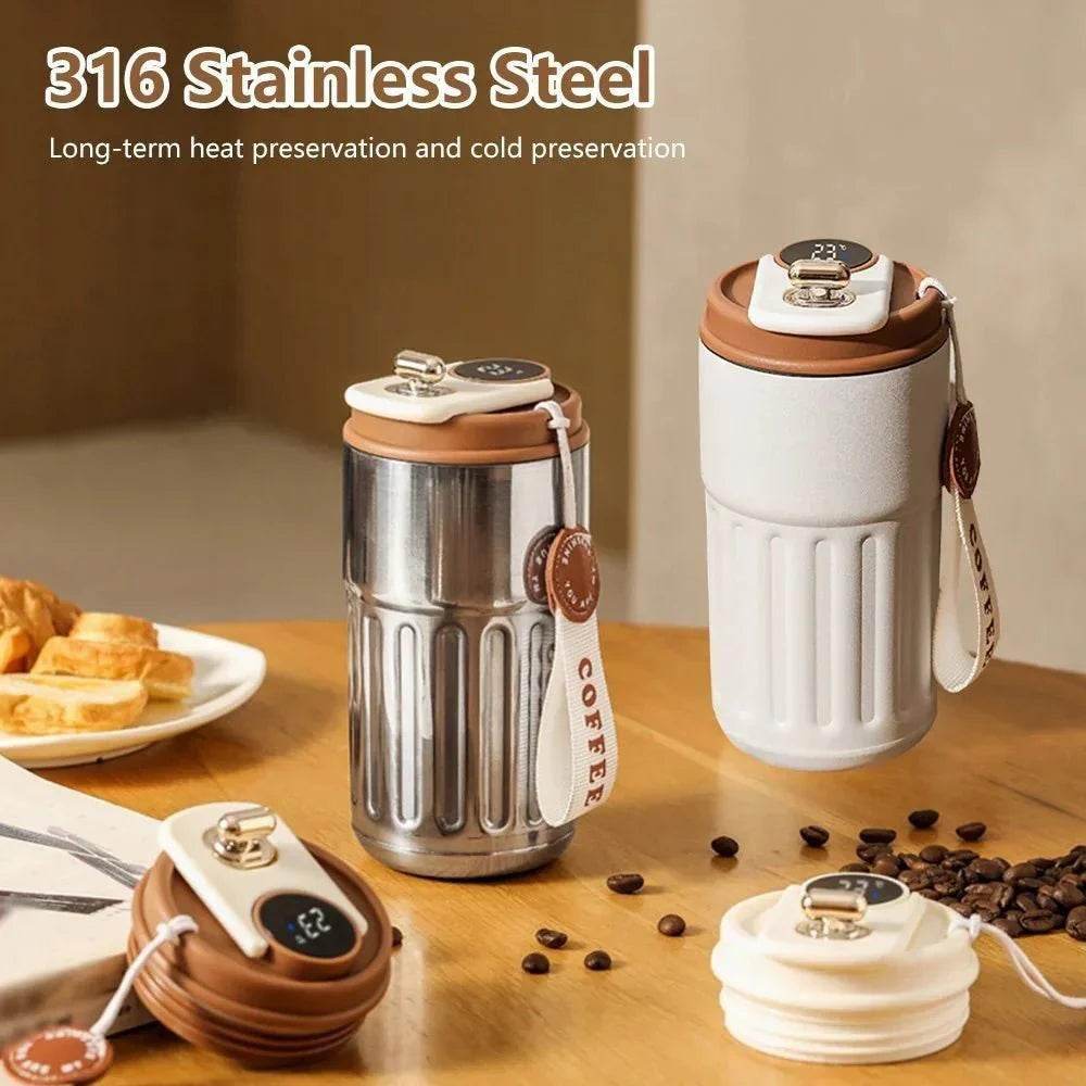 Smart Digital Thermal Bottle Portable Coffee Mug - The Gadgez